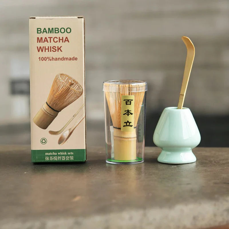 Juego de té japonés para matcha (juego de batidor de bambú para matcha)