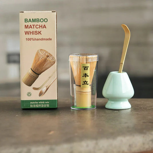 Service à thé matcha japonais (ensemble de fouets à matcha en bambou)